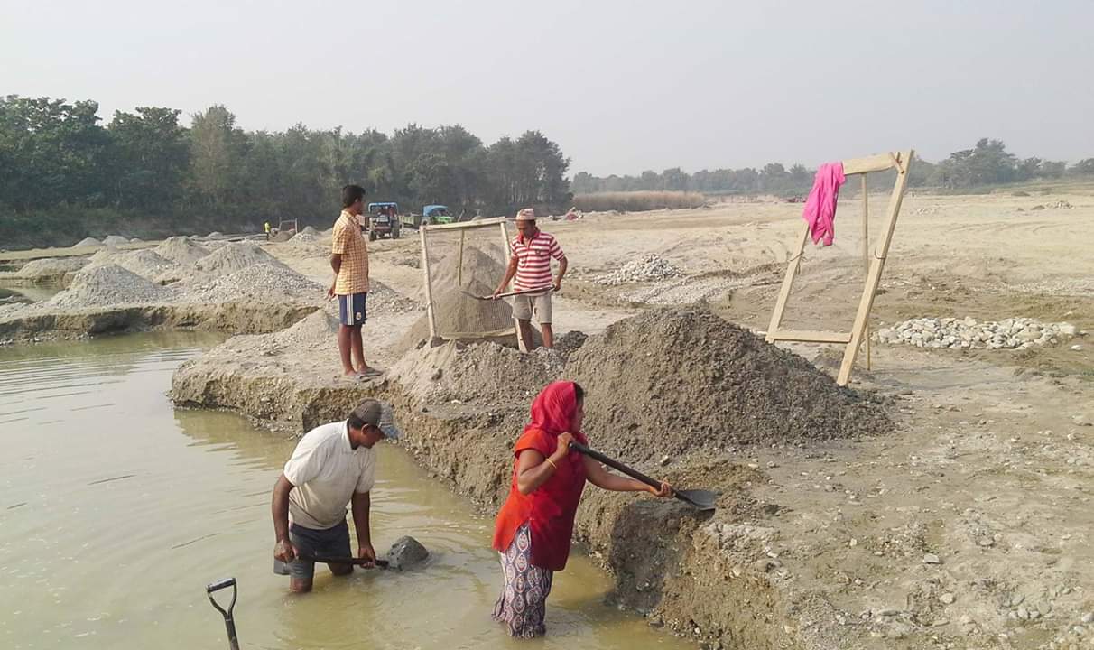 लोहोन्द्रा खोलाको बालुवा निकालेरै गुजारा चलाउंछन् मजदुरहरु