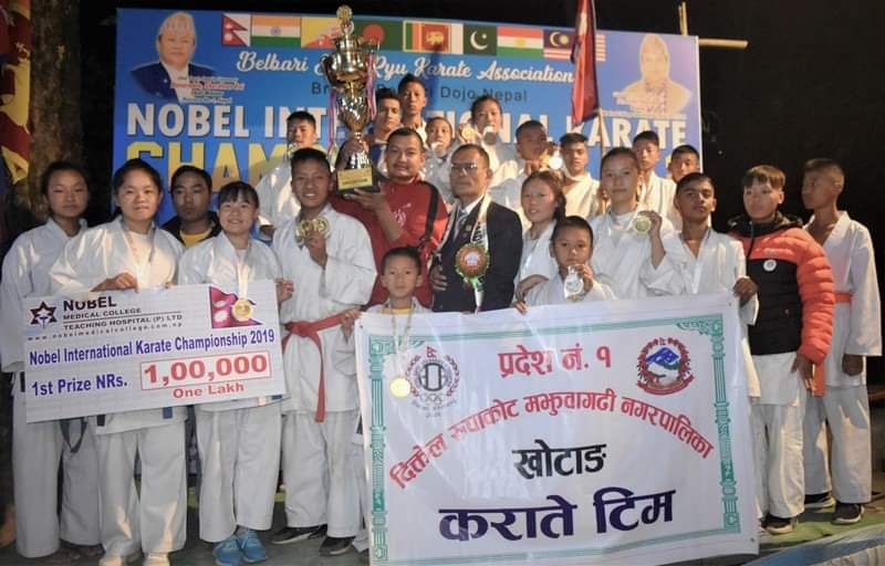 ६७ पदक सहित नेपाली टिमले जिते नोबेल अन्तर्राष्ट्रिय करांँते प्रतियोगिताको उपाधि