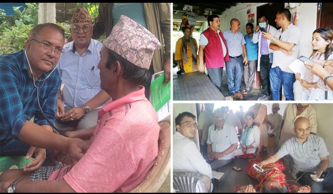 सुन्दरहरैंचा र कानेपोखरीमा नोबेलको निःशुल्क स्वास्थ्य शिविर